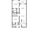 Two-bedroom, two-bathroom floor plan with kitchen, dining area, and living room at 415 N Ocean Blvd. # 302, Surfside Beach, SC 29575
