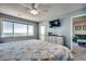Main bedroom with ocean view, king bed, and private balcony at 415 N Ocean Blvd. # 302, Surfside Beach, SC 29575