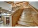 Wood staircase with a rustic design at 7018 Cox Lake Ct., Mullins, SC 29574