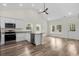 Open concept kitchen with island, granite countertops, and stainless steel appliances at 1174 St. John Rd., Galivants Ferry, SC 29544