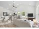 Open concept living and kitchen area, with a kitchen island at 1174 St. John Rd., Galivants Ferry, SC 29544