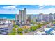 Aerial view of oceanfront resort with pools and beach access at 202 74Th Ave. N # 1249/50, Myrtle Beach, SC 29572