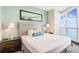 Bedroom with king-size bed, ocean view, and private bathroom at 107 S Ocean Blvd. # 1908, Myrtle Beach, SC 29577