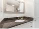 Bathroom with granite vanity and modern sink at 107 S Ocean Blvd. # 1908, Myrtle Beach, SC 29577