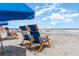 Beachfront view with beach chairs and ocean waves at 107 S Ocean Blvd. # 1908, Myrtle Beach, SC 29577