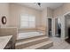 Spa-like bathroom featuring a large soaking tub and walk-in shower at 3712 Faith Dr., Conway, SC 29527