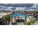 Aerial view of North Myrtle Beach entrance with golf carts and shops at 1903 S Ocean Blvd. S # 708, North Myrtle Beach, SC 29582