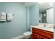 Single vanity, shower, and toilet at 1903 S Ocean Blvd. S # 708, North Myrtle Beach, SC 29582