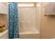 Bathroom with tub shower, updated vanity, and tile flooring at 333 Carolina Springs Ct., Conway, SC 29527