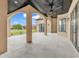 Spacious back patio with a view of the backyard and landscaping at 891 Waterton Ave., Myrtle Beach, SC 29579