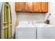 Convenient laundry room with washer, dryer, and cabinets at 207 N Ocean Blvd. # 241, North Myrtle Beach, SC 29582