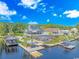 Aerial view of waterfront home with private pool, dock, and boat lift at 3815 Ed Smith Ave., Myrtle Beach, SC 29588