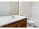 Bathroom with single sink vanity and shower/tub combo at 3449 Church St., Loris, SC 29569