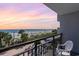 Balcony view of sunset over ocean and beach at 1501 S Ocean Blvd. # 330, Myrtle Beach, SC 29577