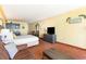 Studio bedroom with a comfortable bed, kitchenette, and a flat-screen TV at 1501 S Ocean Blvd. # 330, Myrtle Beach, SC 29577