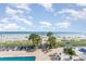 Pool and beach view from deck; lounge chairs and umbrellas at 1501 S Ocean Blvd. # 330, Myrtle Beach, SC 29577