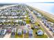 Wide aerial showcasing the property's location near the beach and waterway at 108 Burlington St. W, Holden Beach, NC 28462