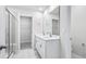 Bathroom with double vanity, quartz countertop, and shower at 3539 Rayner Cove Ct., Little River, SC 29566