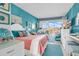 Coastal-themed bedroom with a queen bed and balcony access at 6803 N Ocean Blvd. # 230, Myrtle Beach, SC 29572