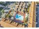 Aerial view of a complex featuring a pool and surrounding buildings at 6803 N Ocean Blvd. # 230, Myrtle Beach, SC 29572