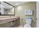 Clean bathroom with vanity, toilet, and shower/tub combo at 7100 N Ocean Blvd. # 913, Myrtle Beach, SC 29572