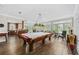 Pool table in sunroom overlooking backyard at 4400 Saint Andrews Ct., Murrells Inlet, SC 29576
