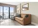 Living room with ocean view and comfortable seating at 1501 Ocean Blvd. S # 1140, Myrtle Beach, SC 29577