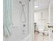 Clean bathroom with shower/tub combo and tile floor at 1501 Ocean Blvd. S # 1140, Myrtle Beach, SC 29577