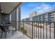 Balcony with patio furniture and partial ocean view at 5905 South Kings Hwy. # A246, Myrtle Beach, SC 29575