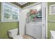 Convenient laundry room with washer, dryer, and storage shelves at 6001 - 1870 S Kings Hwy., Myrtle Beach, SC 29575