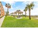 Relaxing resort picnic area with gazebos and palm trees at 6900 N Ocean Blvd. # 625, Myrtle Beach, SC 29572