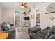 Beach-themed living room with access to balcony at 6001 - 8050 South Kings Hwy., Myrtle Beach, SC 29575