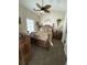 Primary bedroom with wood furniture and ceiling fan at 1538 Lanterns Rest Rd. # 303, Myrtle Beach, SC 29579