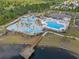 Aerial view of community pool, water features, playground, and clubhouse at 2248 Beauclair Ct., Myrtle Beach, SC 29579