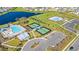 Aerial view of community pool, tennis courts, and parking area at 2248 Beauclair Ct., Myrtle Beach, SC 29579