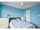 Bedroom with a double bed, dresser, and light blue walls at 120 North Dogwood Dr. # 113, Garden City Beach, SC 29576