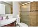 Bathroom with shower/tub combo, toilet and sink at 120 North Dogwood Dr. # 113, Garden City Beach, SC 29576