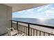 Balcony view of ocean, beach and sand on a partly cloudy day at 1501 S Ocean Blvd. # 1040, Myrtle Beach, SC 29577
