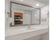 Clean bathroom with single sink and large mirror at 1501 S Ocean Blvd. # 1040, Myrtle Beach, SC 29577