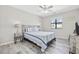 Bedroom with a queen bed, nightstands, and ceiling fan at 405 N 30Th Ave. N, North Myrtle Beach, SC 29582