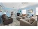 Light and airy living room with light blue walls and comfortable seating at 405 N 30Th Ave. N, North Myrtle Beach, SC 29582