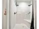 Clean shower with built-in shelving and seating at 230 Mint Ct., Little River, SC 29566