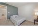 Small bedroom with a double bed and gray accent wall at 5700 Redgum Dr., Myrtle Beach, SC 29579