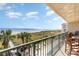 Stunning ocean view from balcony with patio furniture at 4001 S Ocean Blvd. # Apt 2C, North Myrtle Beach, SC 29582