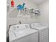 Practical laundry room with washer, dryer, and storage shelves at 338 Spruce Pine Way, Conway, SC 29526