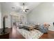 Comfortable living room with sectional sofa and access to screened balcony at 5750 Oyster Catcher Dr. # 1134, North Myrtle Beach, SC 29582