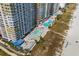Aerial view of resort, pool, and beach at 2701 S Ocean Blvd. # 1817, North Myrtle Beach, SC 29582