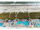 Aerial view of resort pool and beach with ocean in background at 2701 S Ocean Blvd. # 1817, North Myrtle Beach, SC 29582