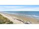 Aerial view of beach with people and umbrellas at 1625 S Ocean Blvd. # 1305, North Myrtle Beach, SC 29582