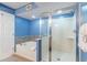 Bathroom with shower, bathtub, and granite accents at 1625 S Ocean Blvd. # 1305, North Myrtle Beach, SC 29582